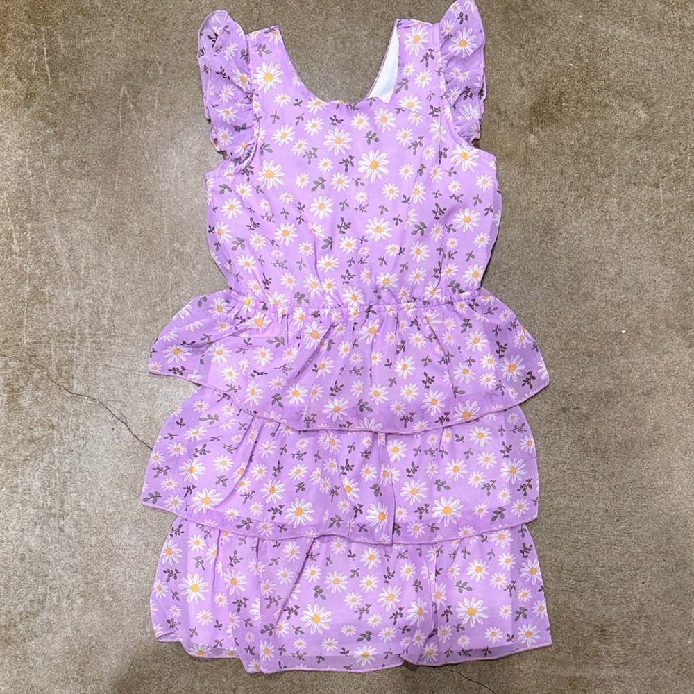 Lilac Floral Tiered Dress